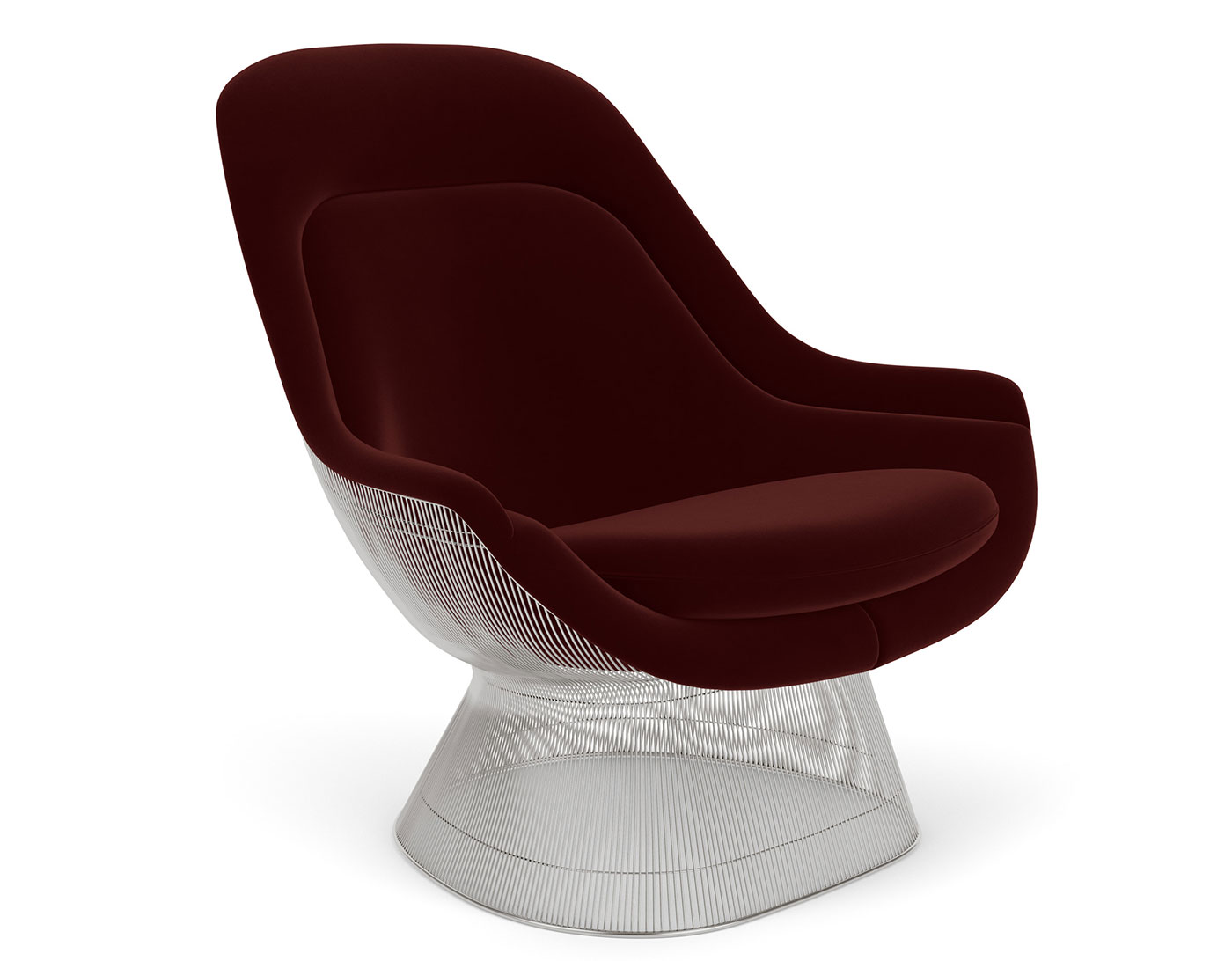 platner polished nickel easy chair