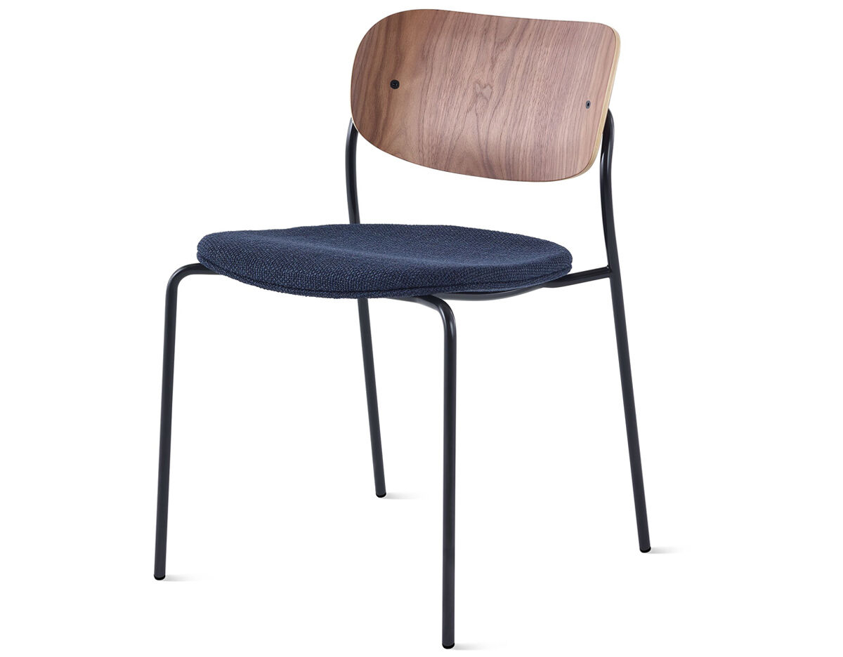 portrait side chair with upholstered seat