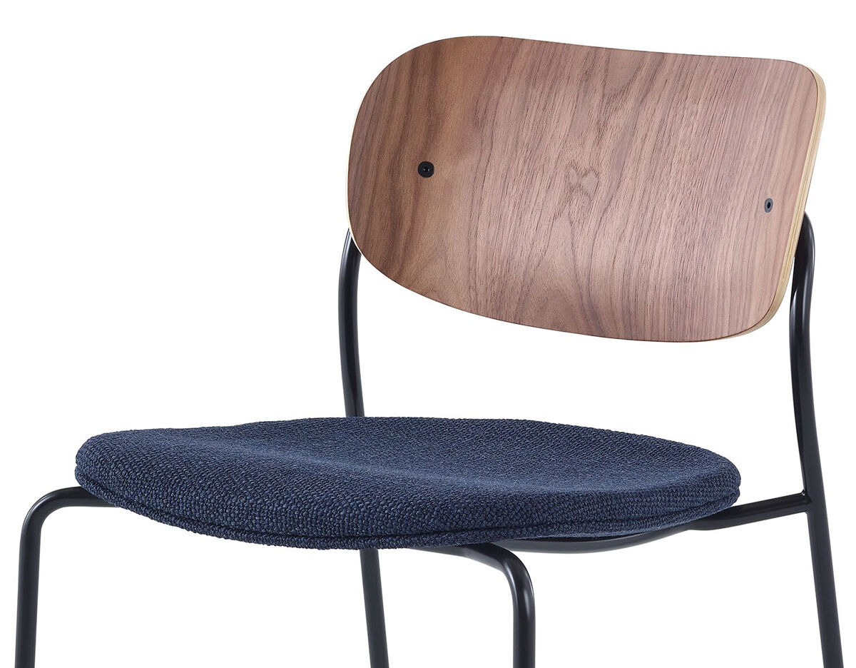 portrait side chair with upholstered seat