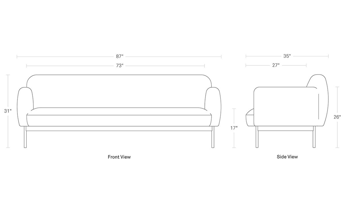 puff puff 87 inch sofa