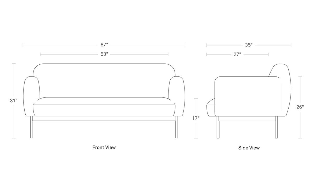 puff puff 67 inch sofa