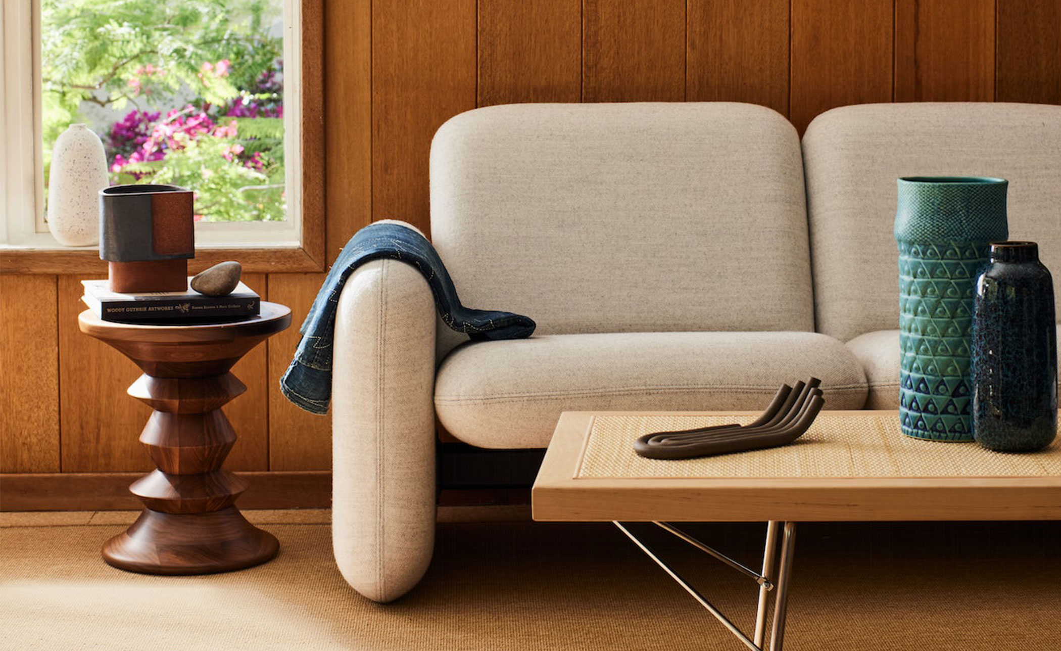 ray wilkes two seat chiclet sofa