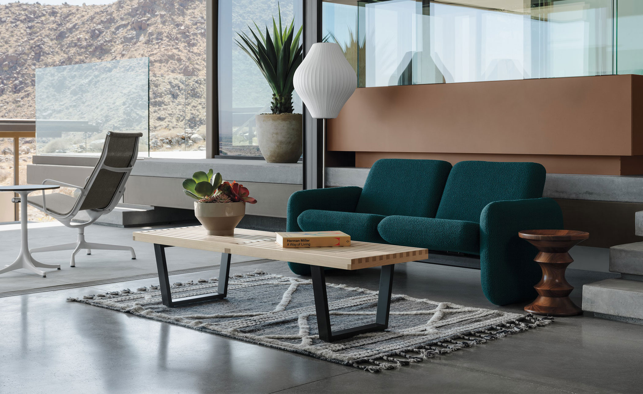 ray wilkes two seat chiclet sofa