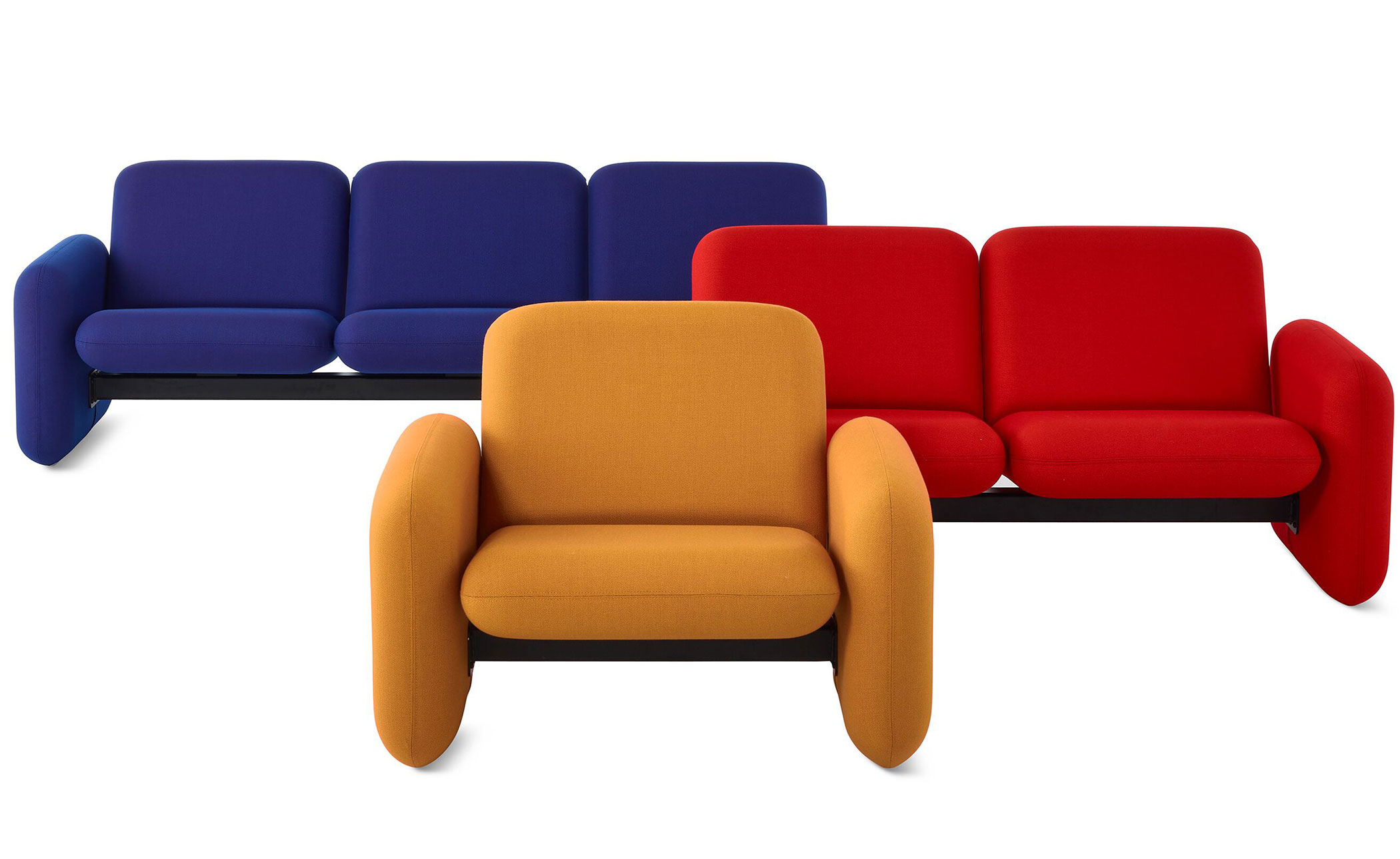 ray wilkes two seat chiclet sofa