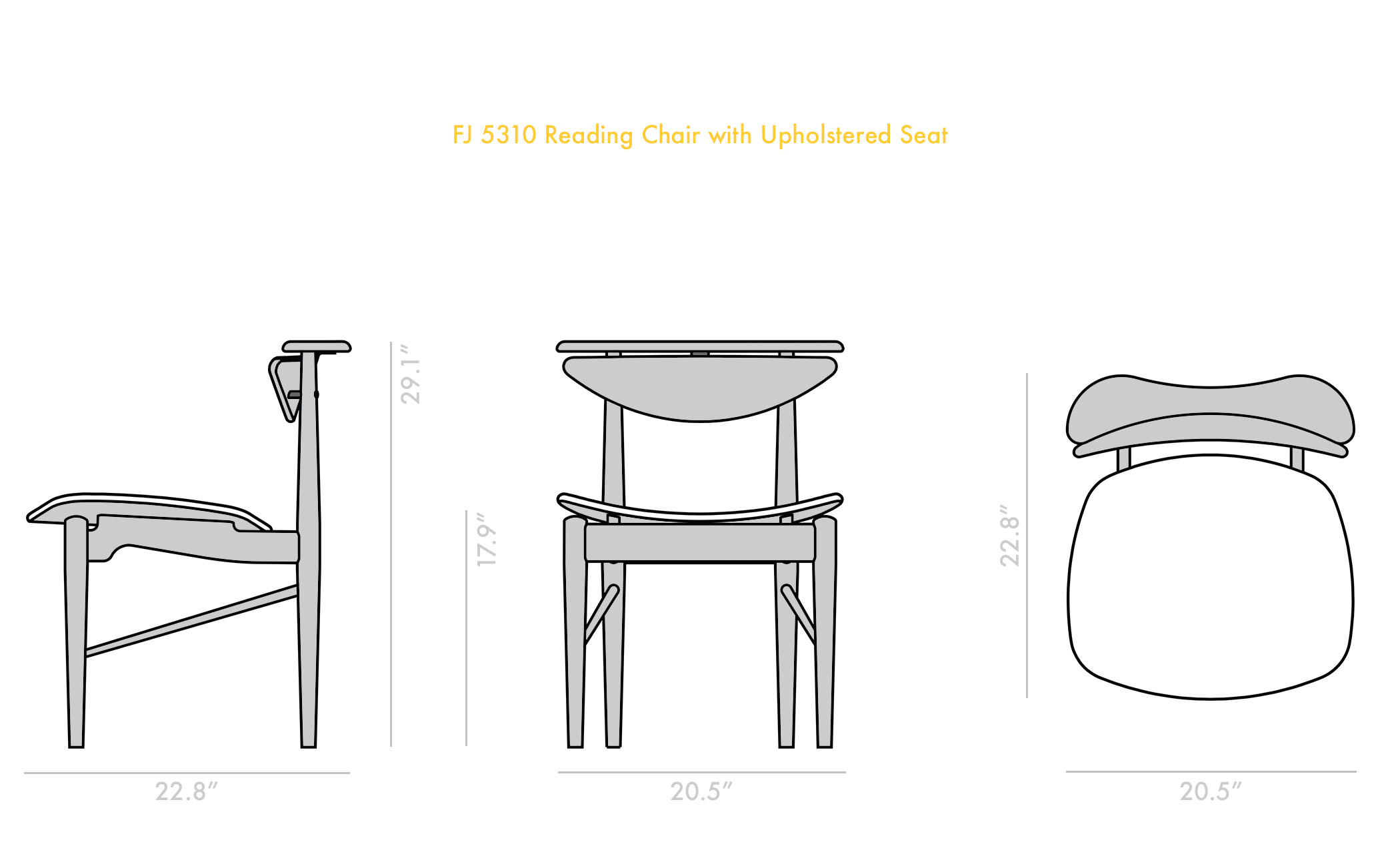 Reading Chair with upholstered seat