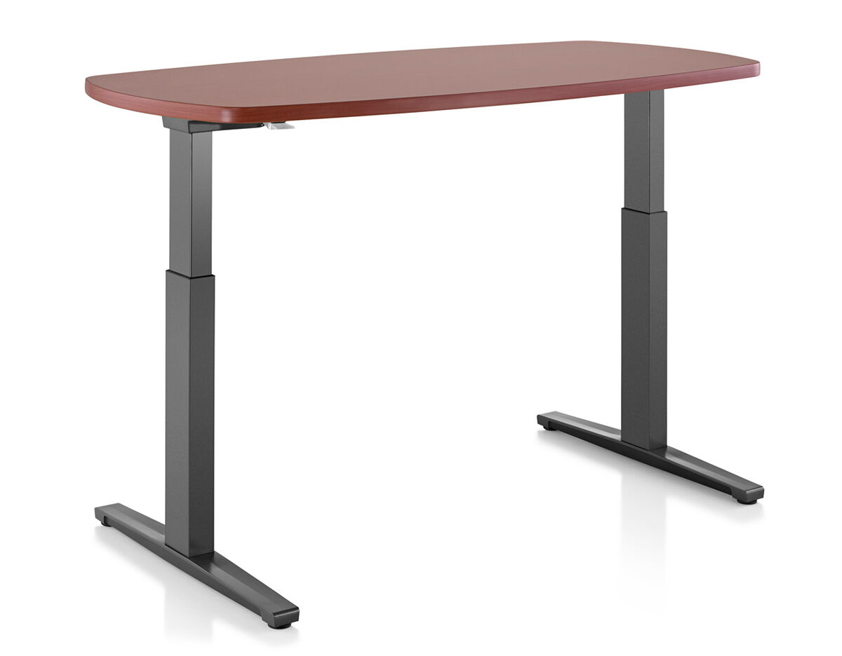 renew sit-to-stand oval t-foot table