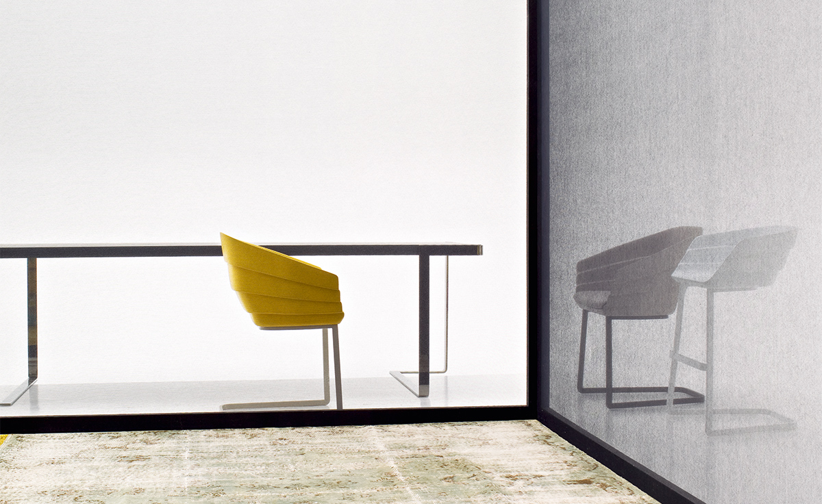 rift cantiliever chair with seat cushion