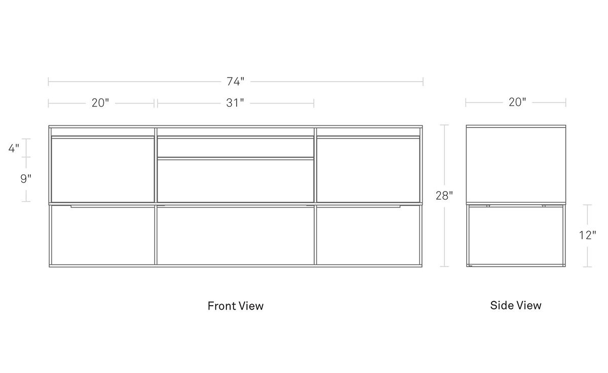 rule 2 door, 2 drawer console