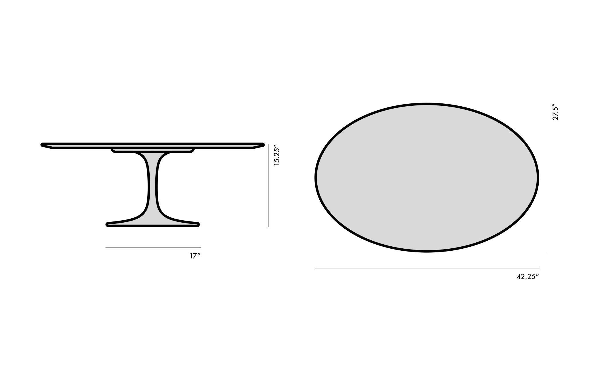 saarinen coffee table - 42" oval