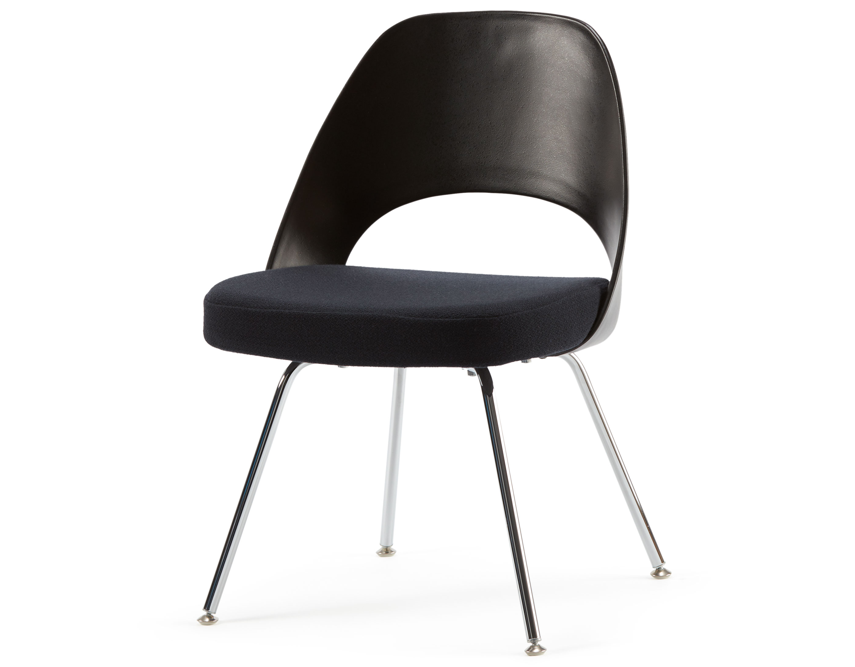 saarinen plastic back side chair with tubular legs