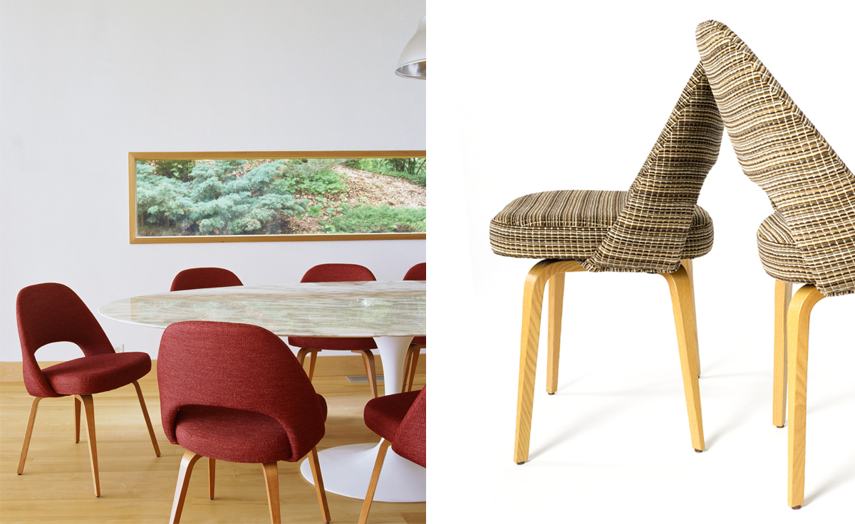 saarinen executive side chair with wood legs