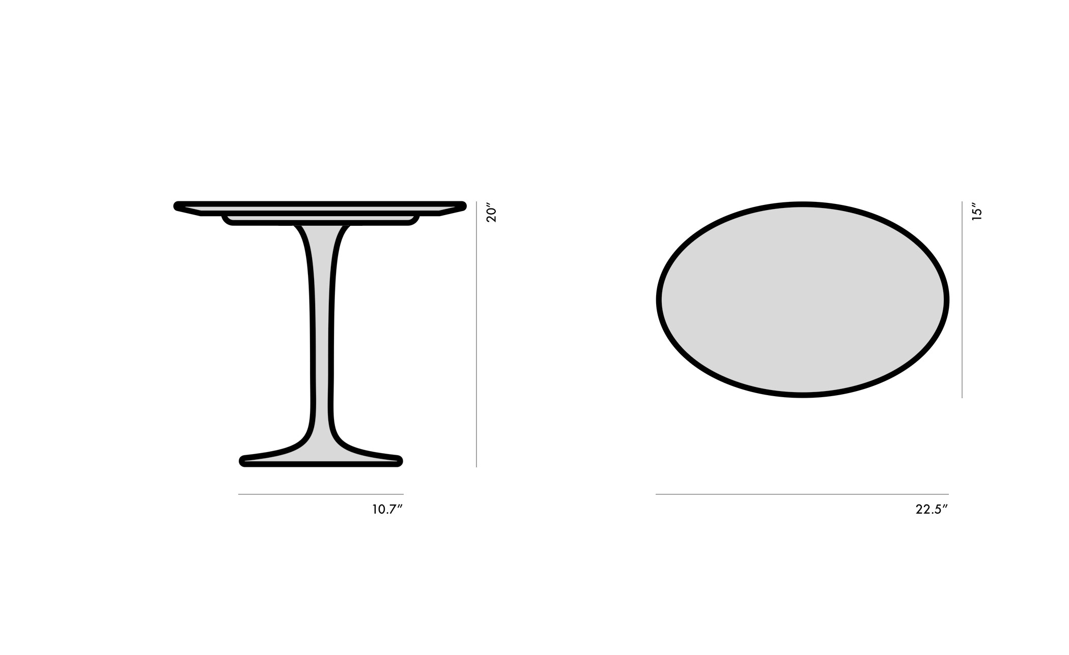 saarinen side table - 22" oval
