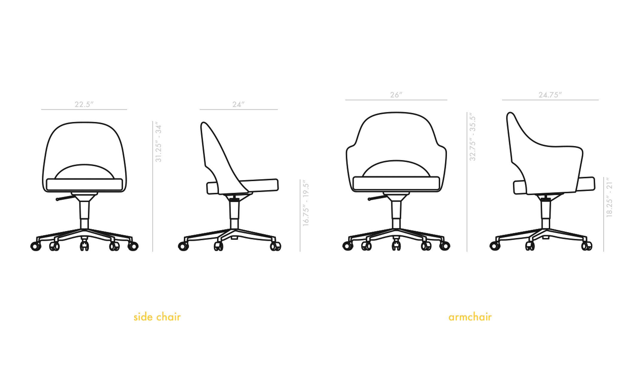 saarinen executive swivel side chair