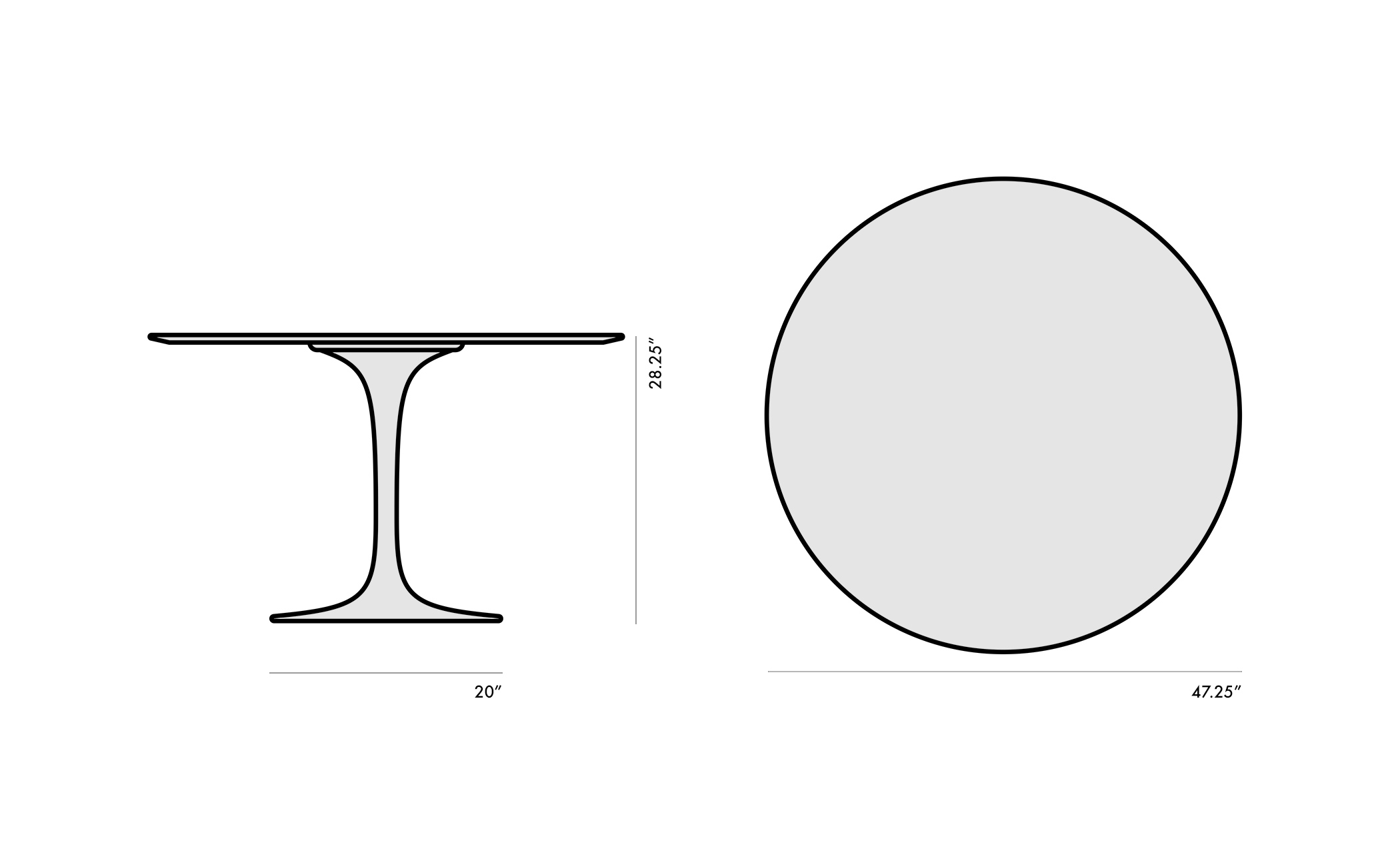 saarinen dining table - 47" round