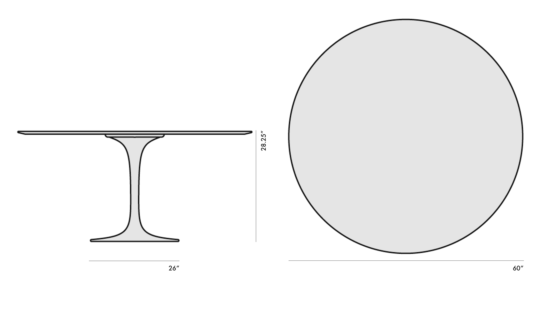 saarinen dining table - 60" round