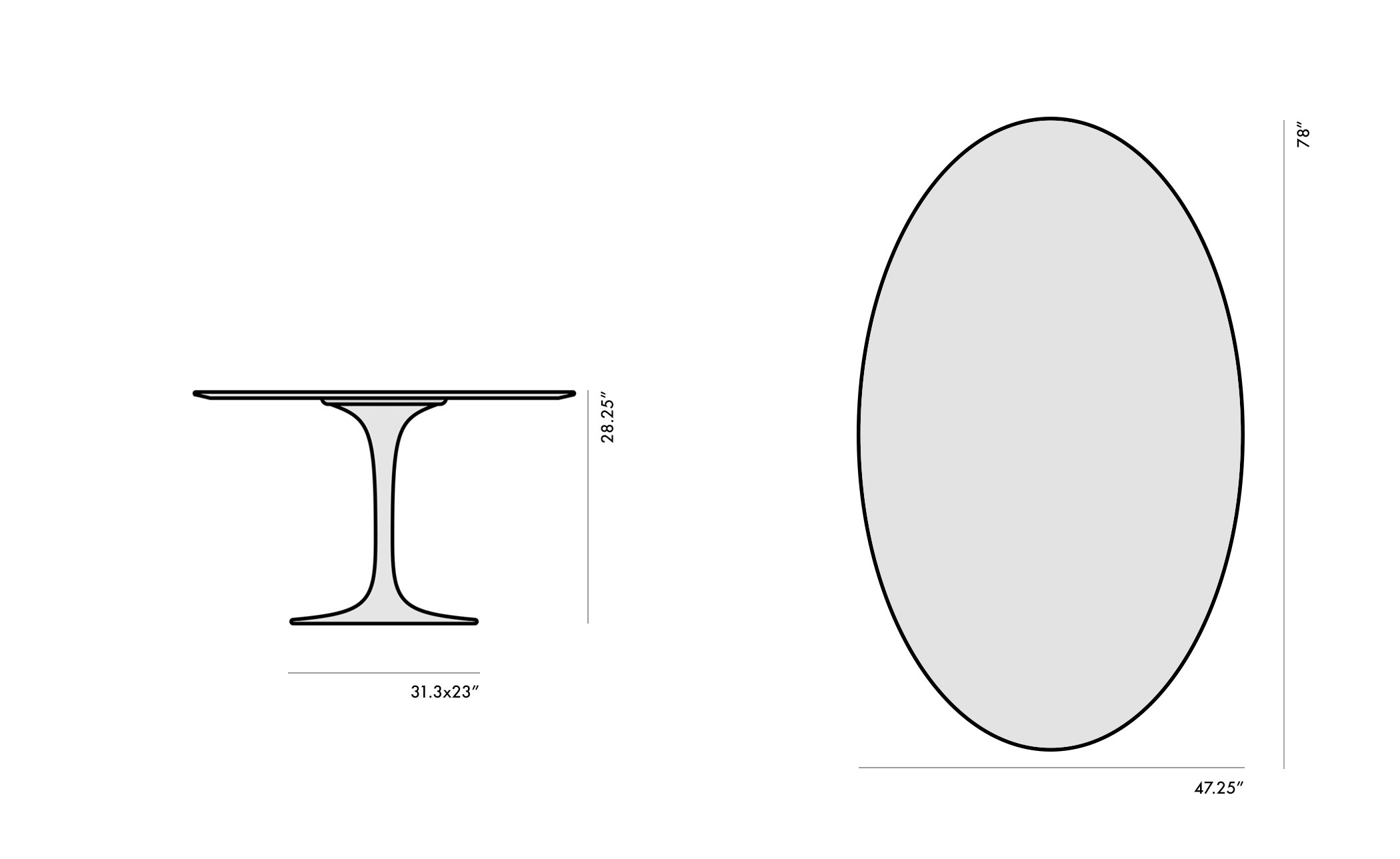 saarinen dining table - 78" oval