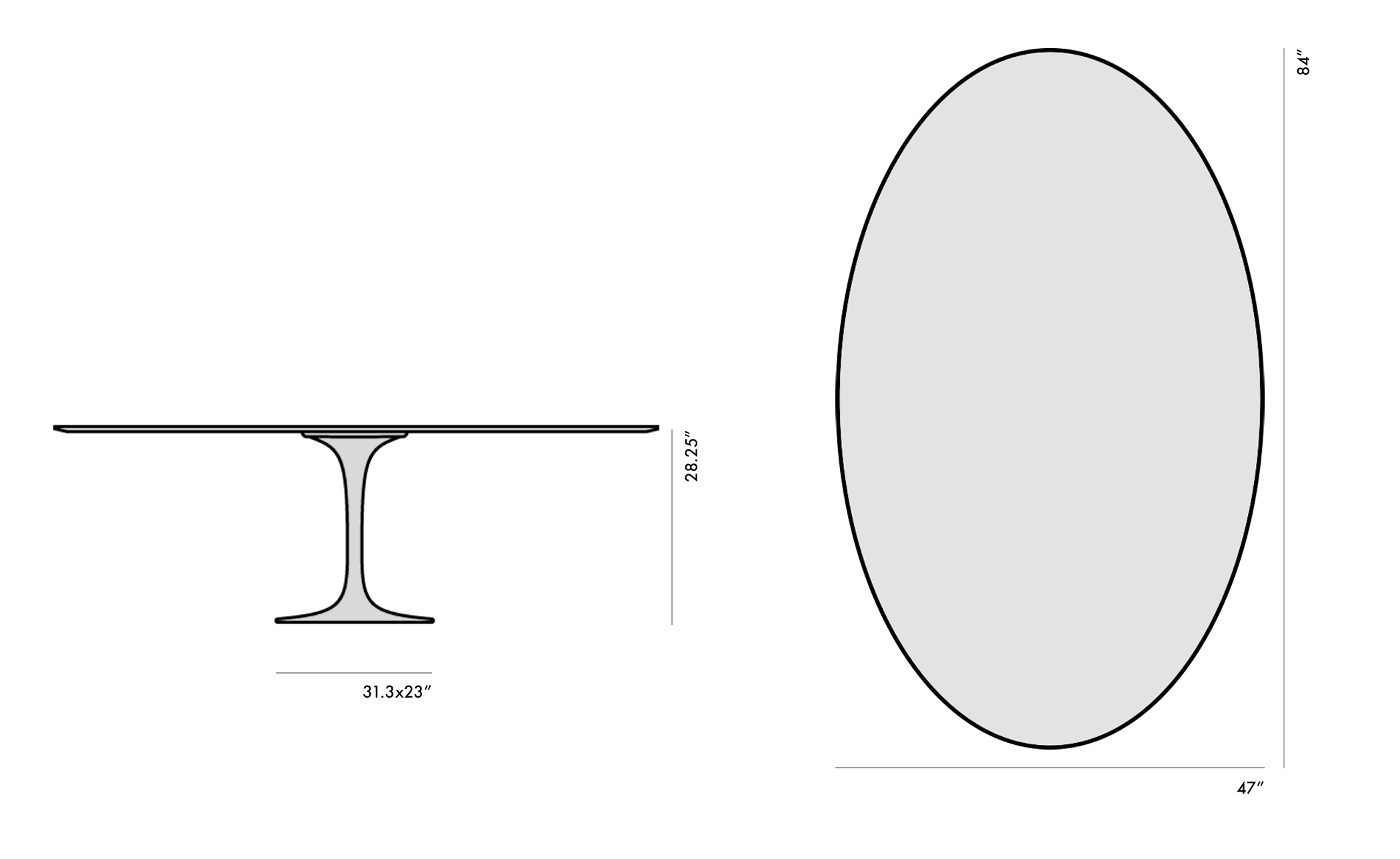 saarinen dining table - 84" oval