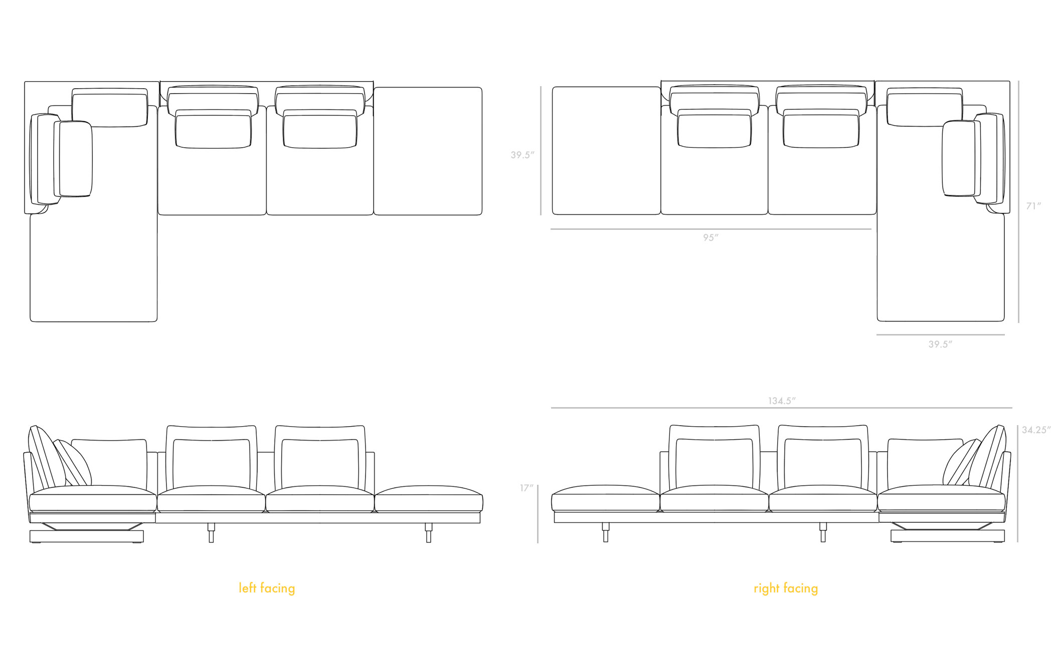 Savoy Open Sofa with Chaise