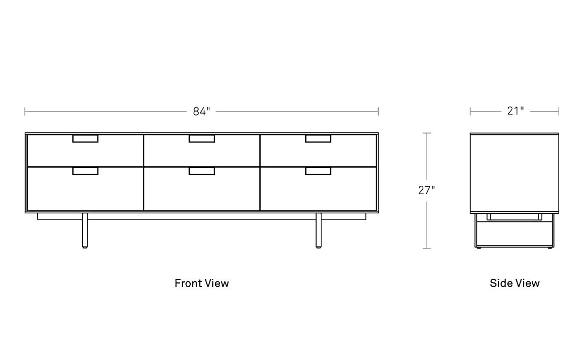 series 11 six drawer console