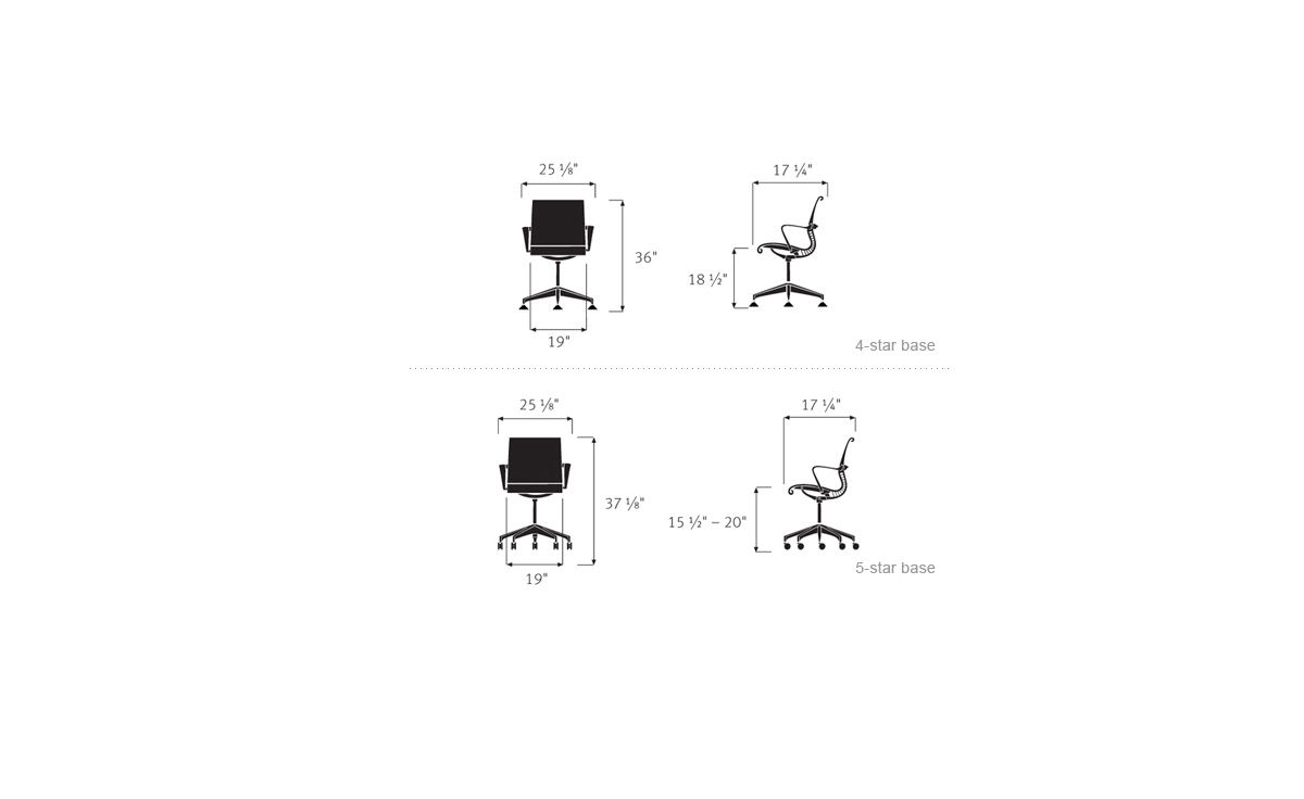setu chair with 4 star base
