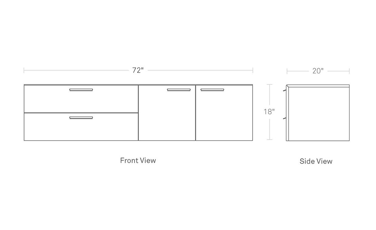 shale 2 door / 2 drawer wall mounted cabinet