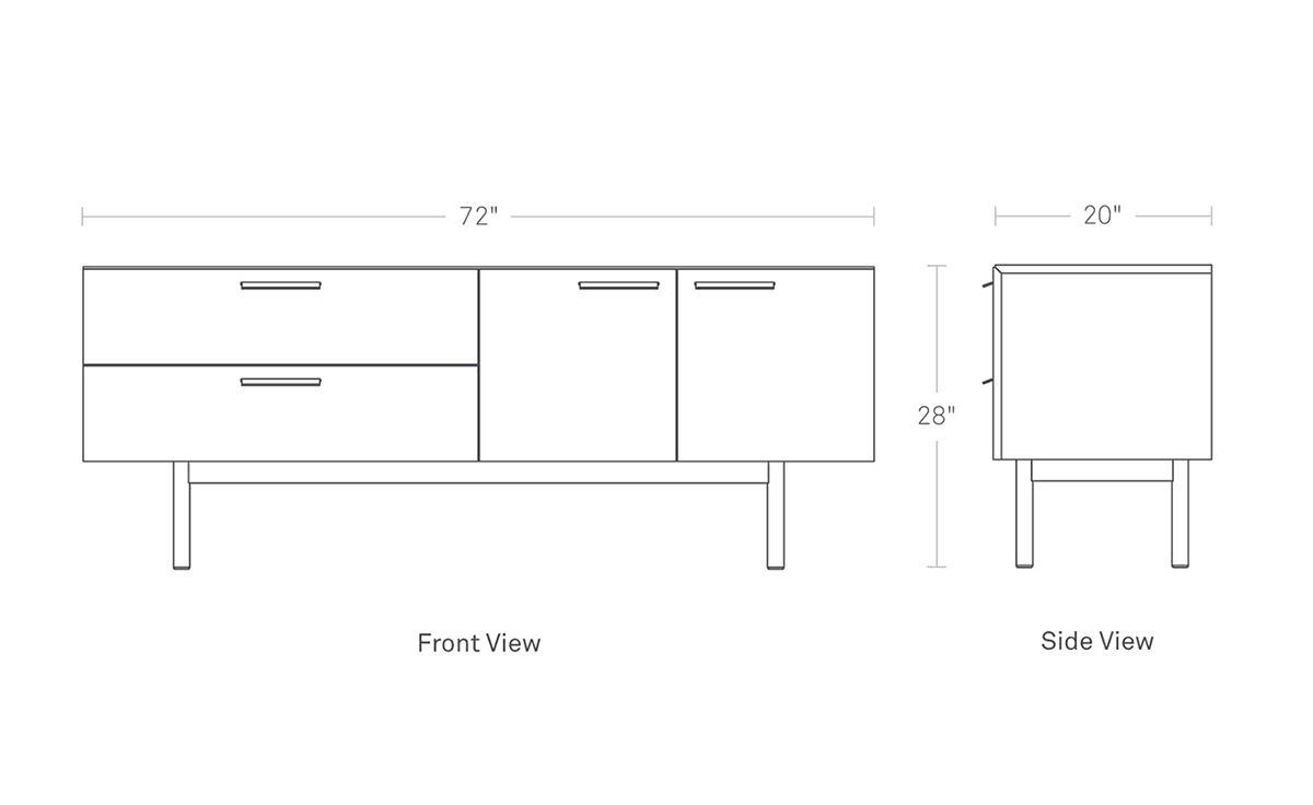 shale 2 drawer / 2 door dresser