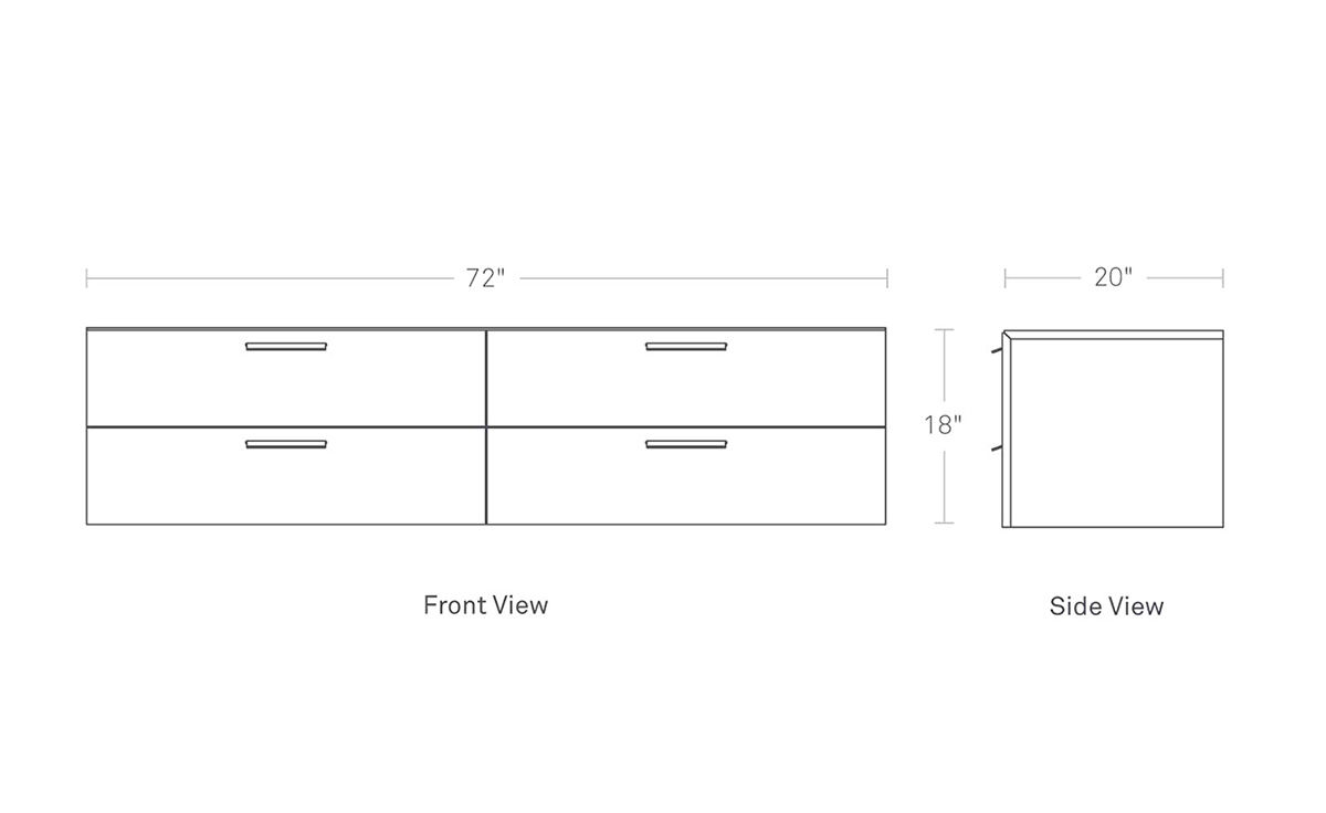 shale 4 drawer wall mounted cabinet