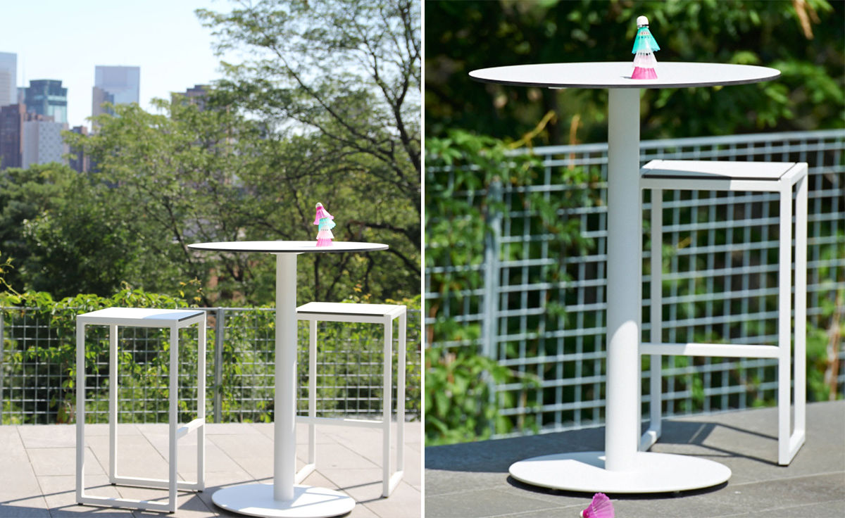 skiff outdoor bar height table