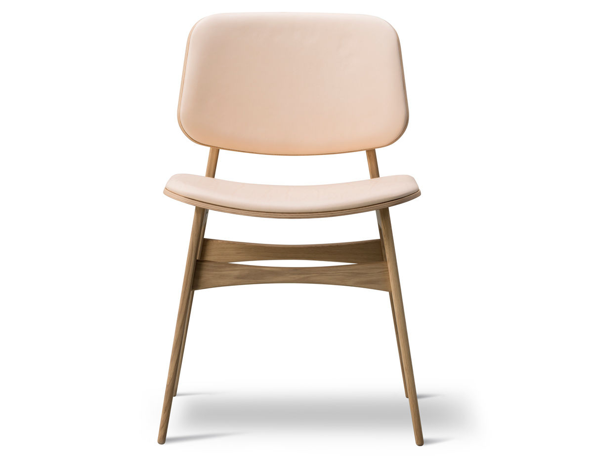 soborg upholstered seat & back chair with wood base