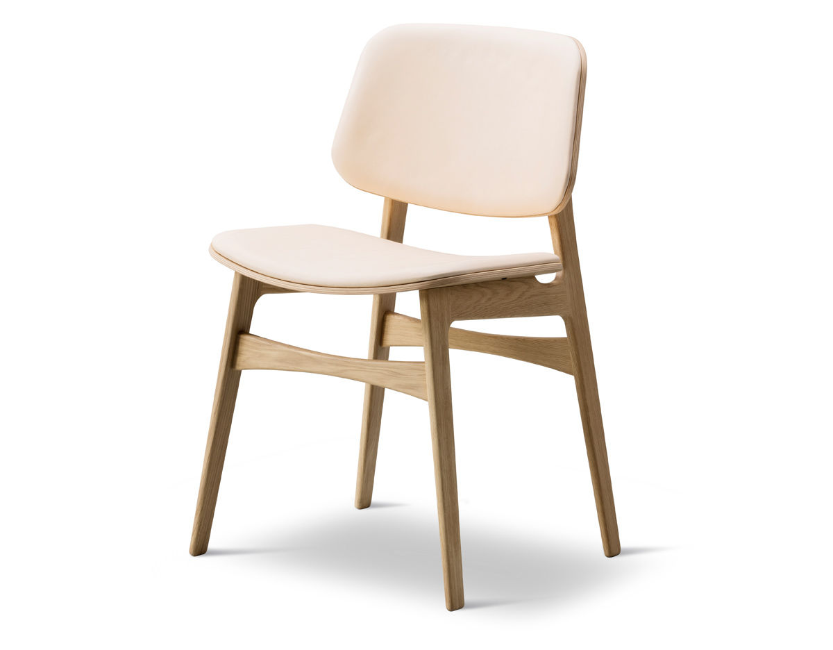 soborg upholstered seat & back chair with wood base