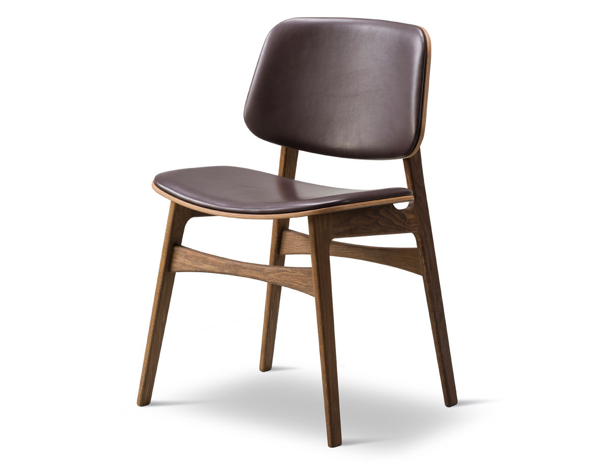 soborg upholstered seat & back chair with wood base