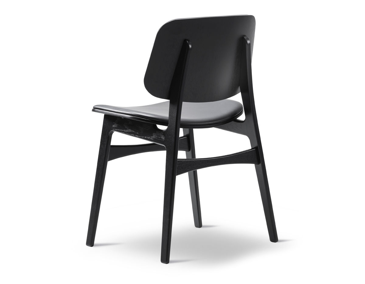 soborg upholstered seat & back chair with wood base