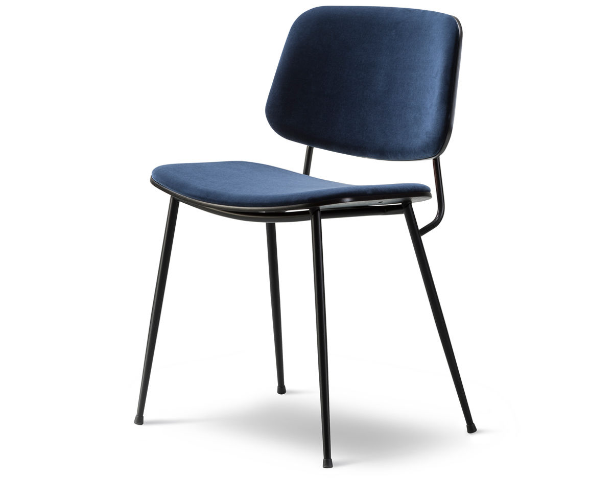 soborg upholstered seat & back chair with metal base