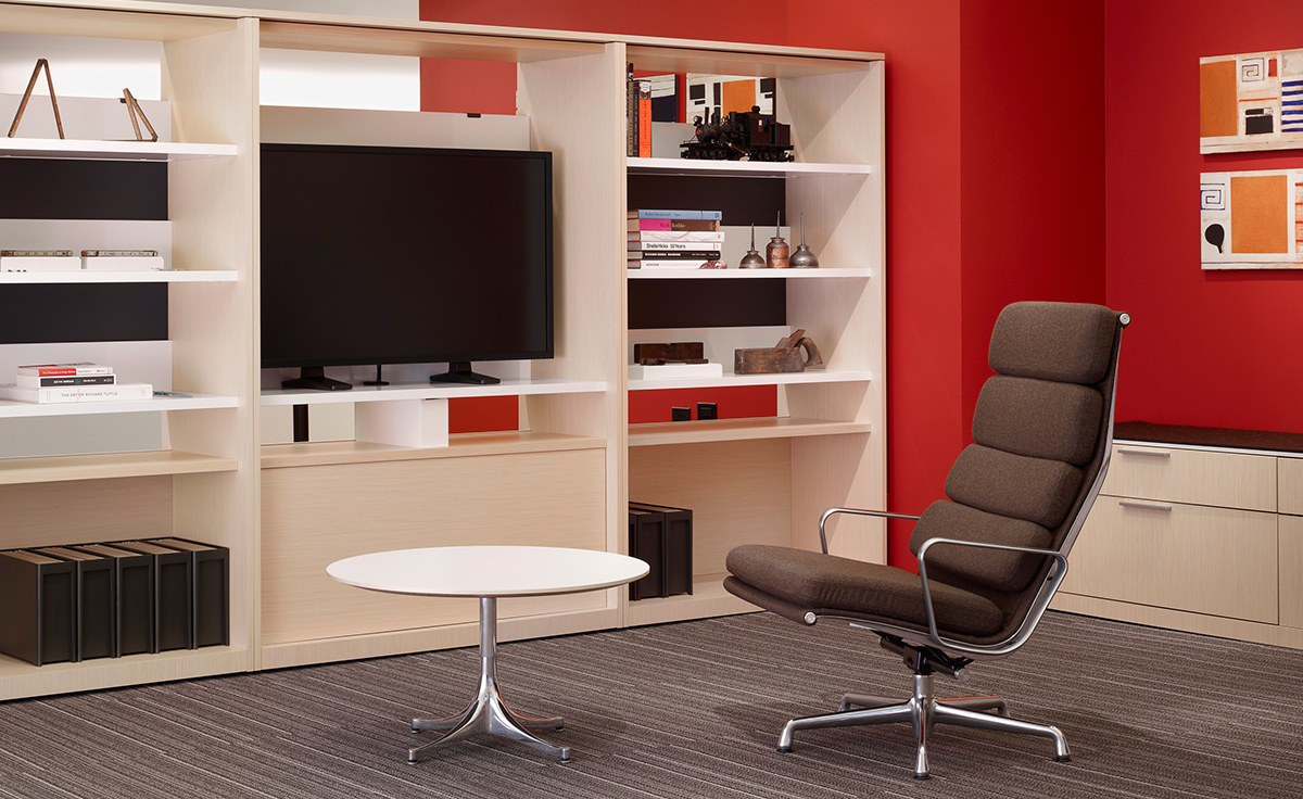 eames&reg; soft pad group lounge chair & ottoman