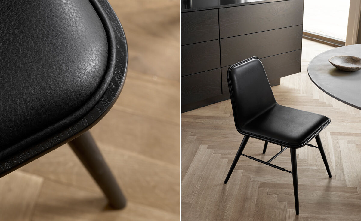spine wood base chair