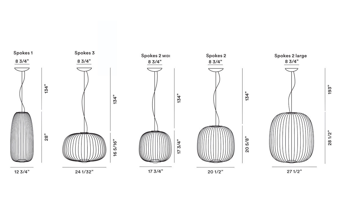 spokes led suspension lamp