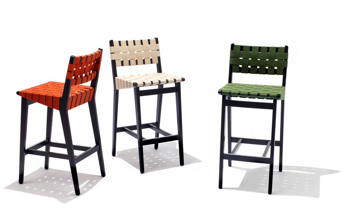 jens risom stool with webbed back