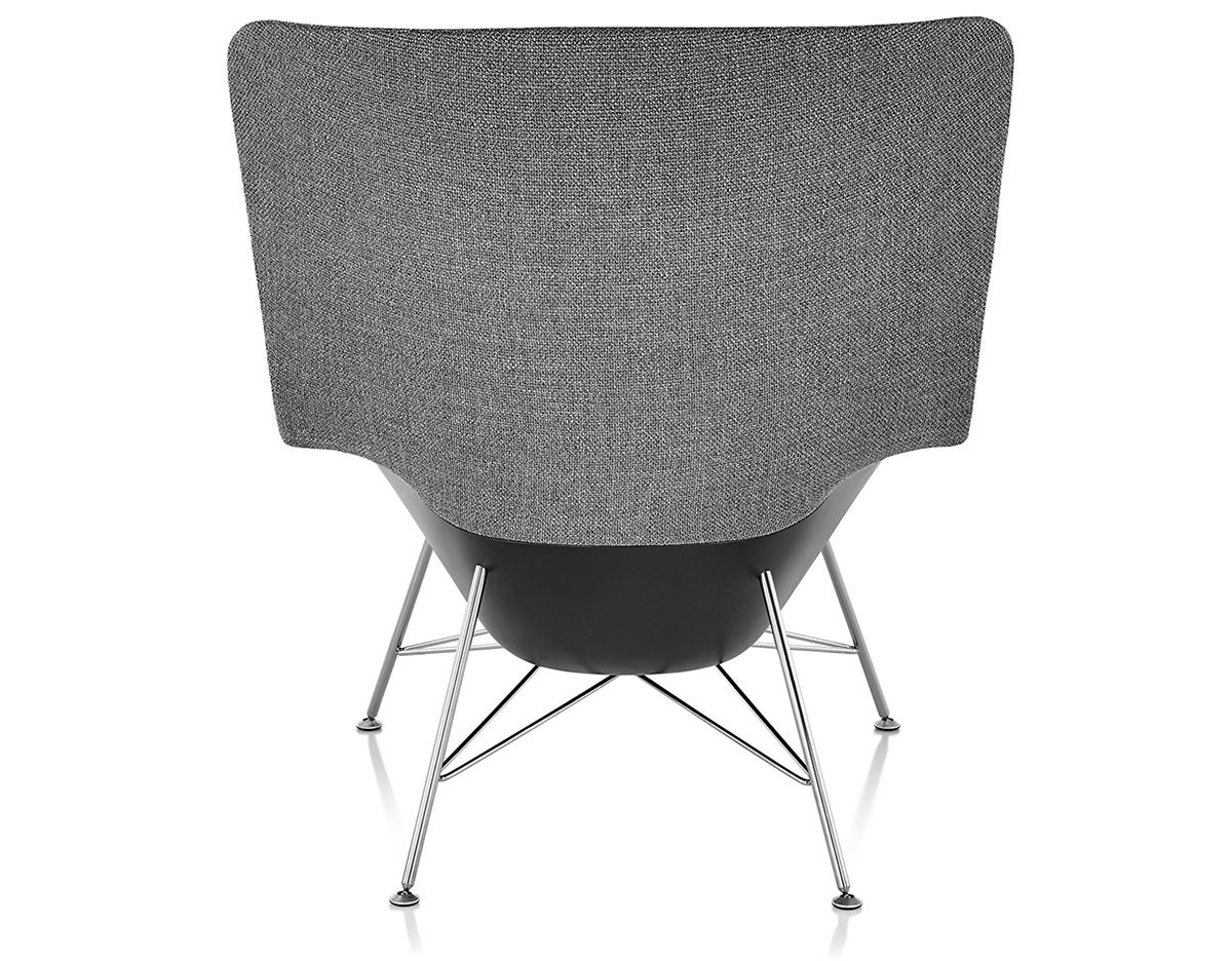 striad high back lounge chair with wire base