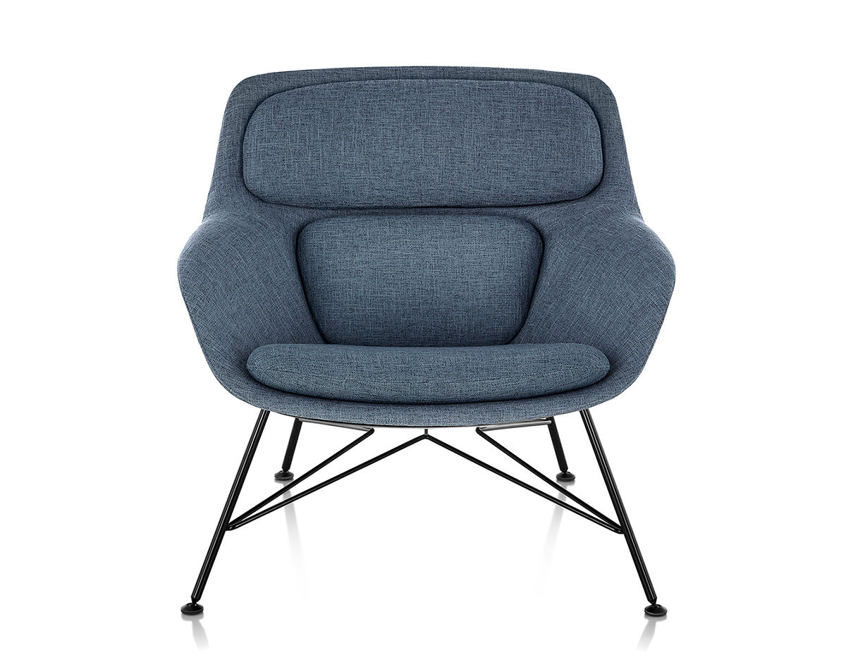 striad low back lounge chair with wire base
