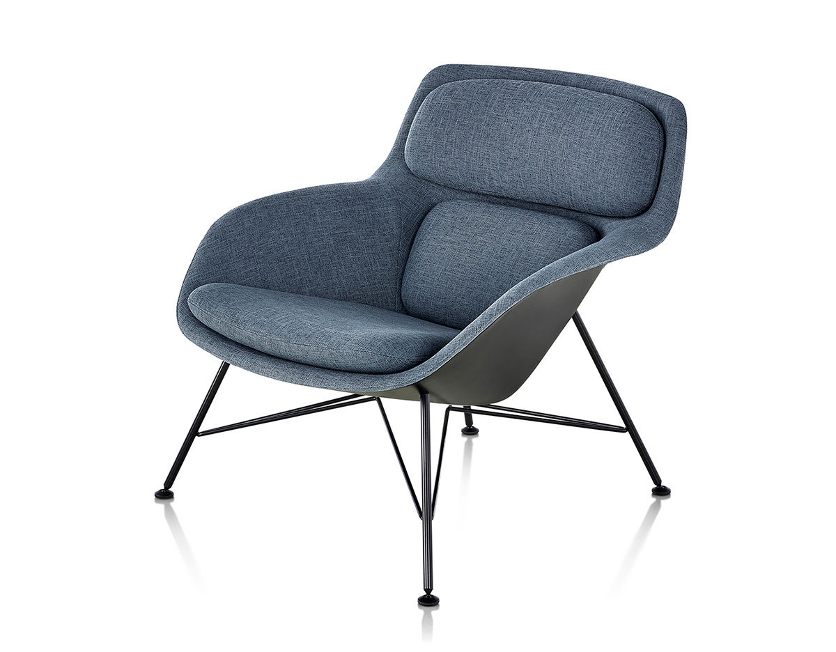 striad low back lounge chair with wire base