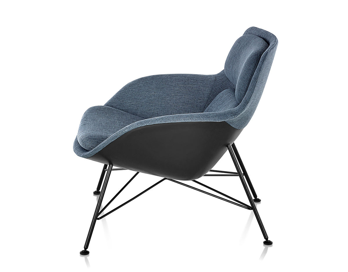 striad low back lounge chair with wire base