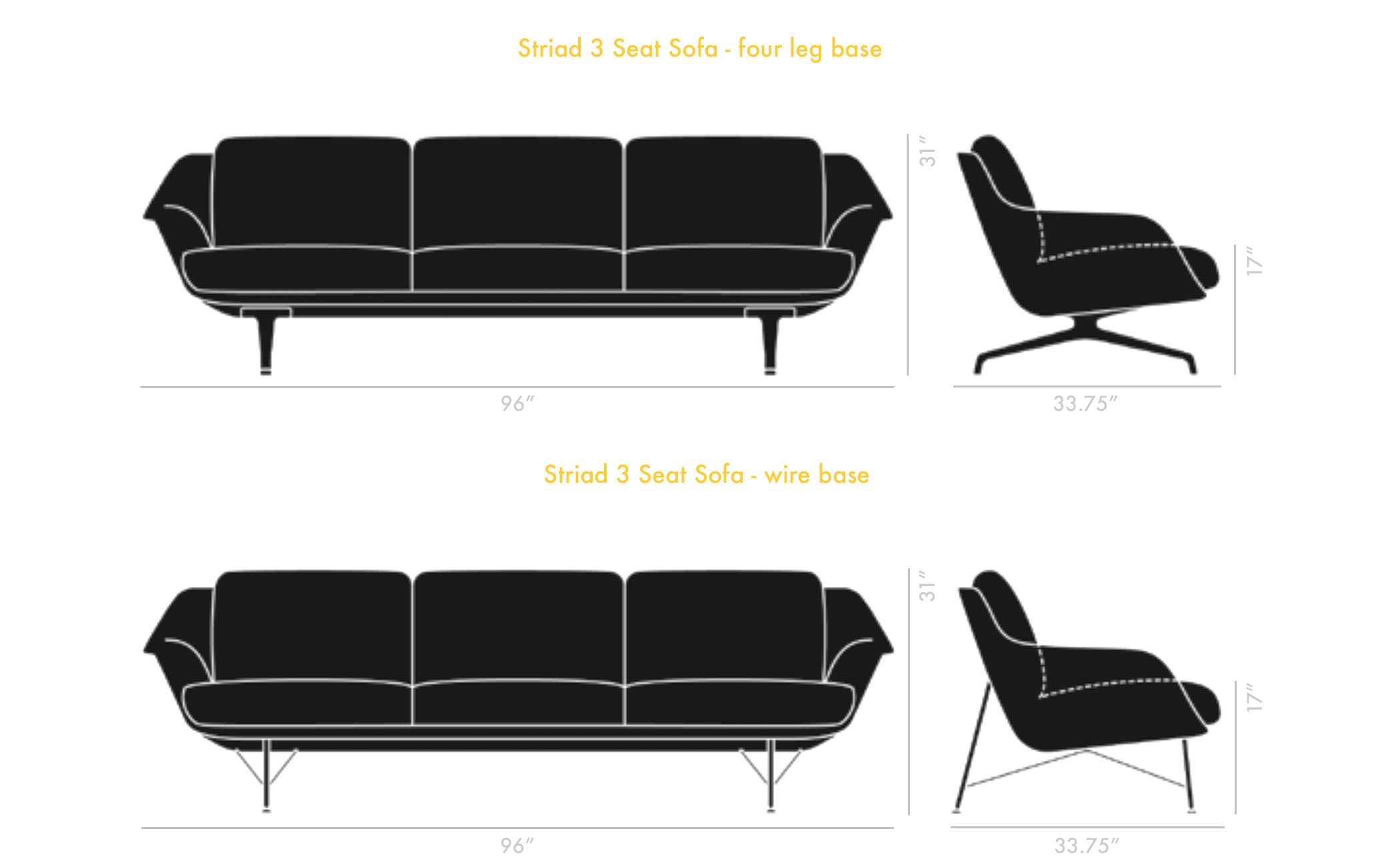 Striad 3 Seat Sofa