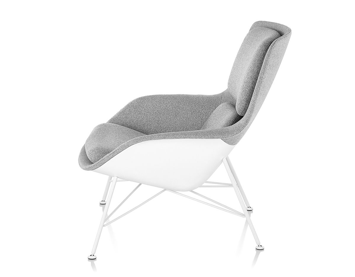 striad mid back lounge chair with wire base