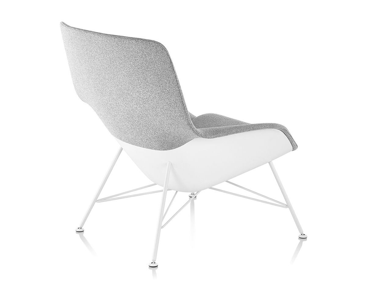 striad mid back lounge chair with wire base