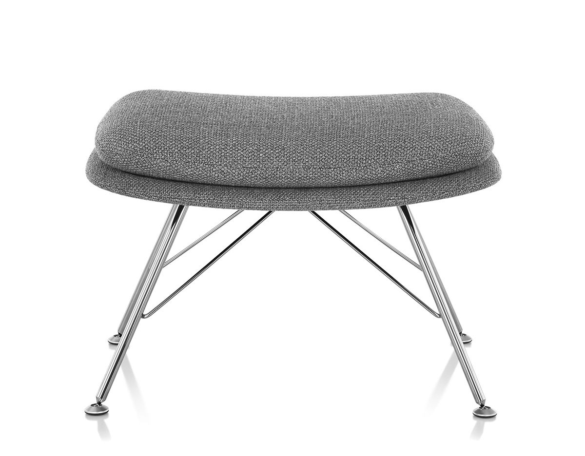 striad ottoman with wire base