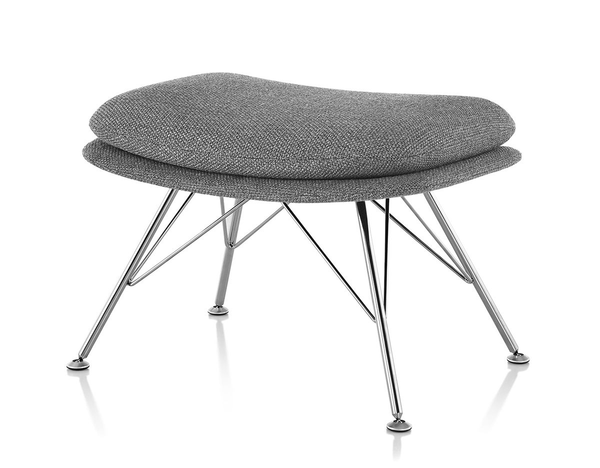 striad ottoman with wire base