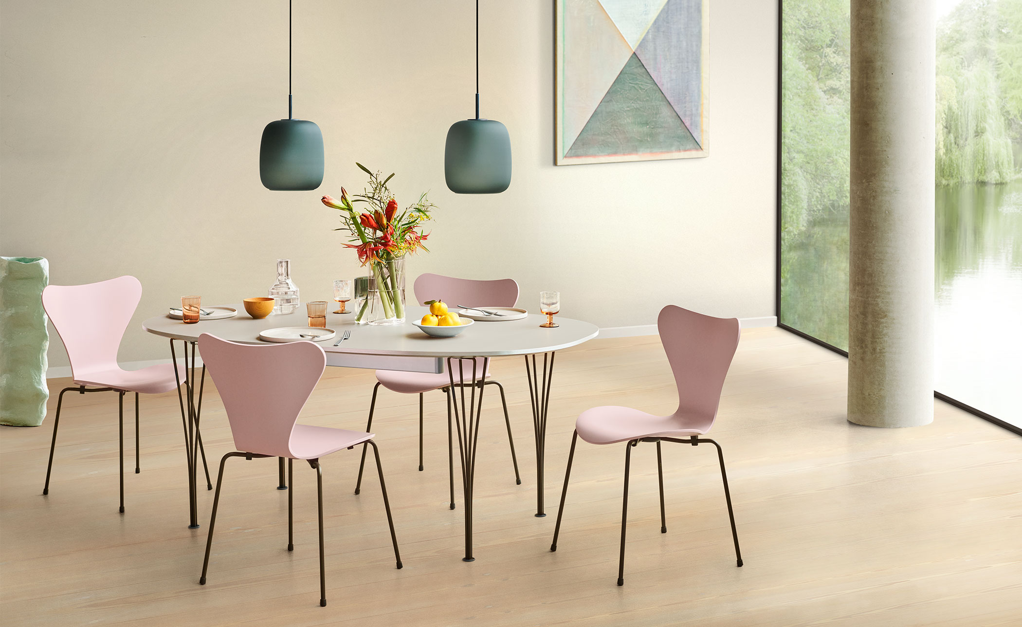 super elliptical span leg 53.1" table