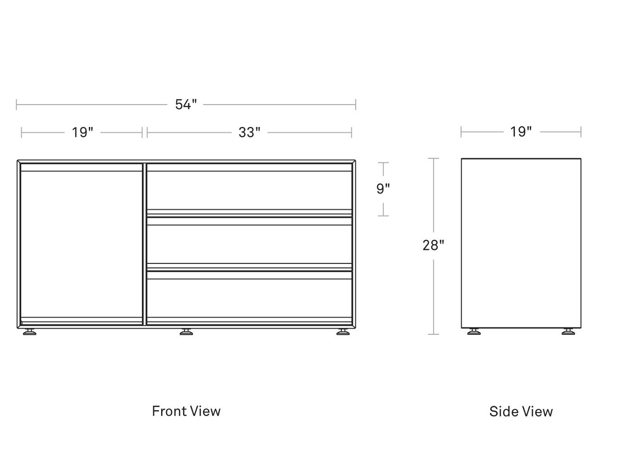 superchoice 1 door / 3 drawer credenza