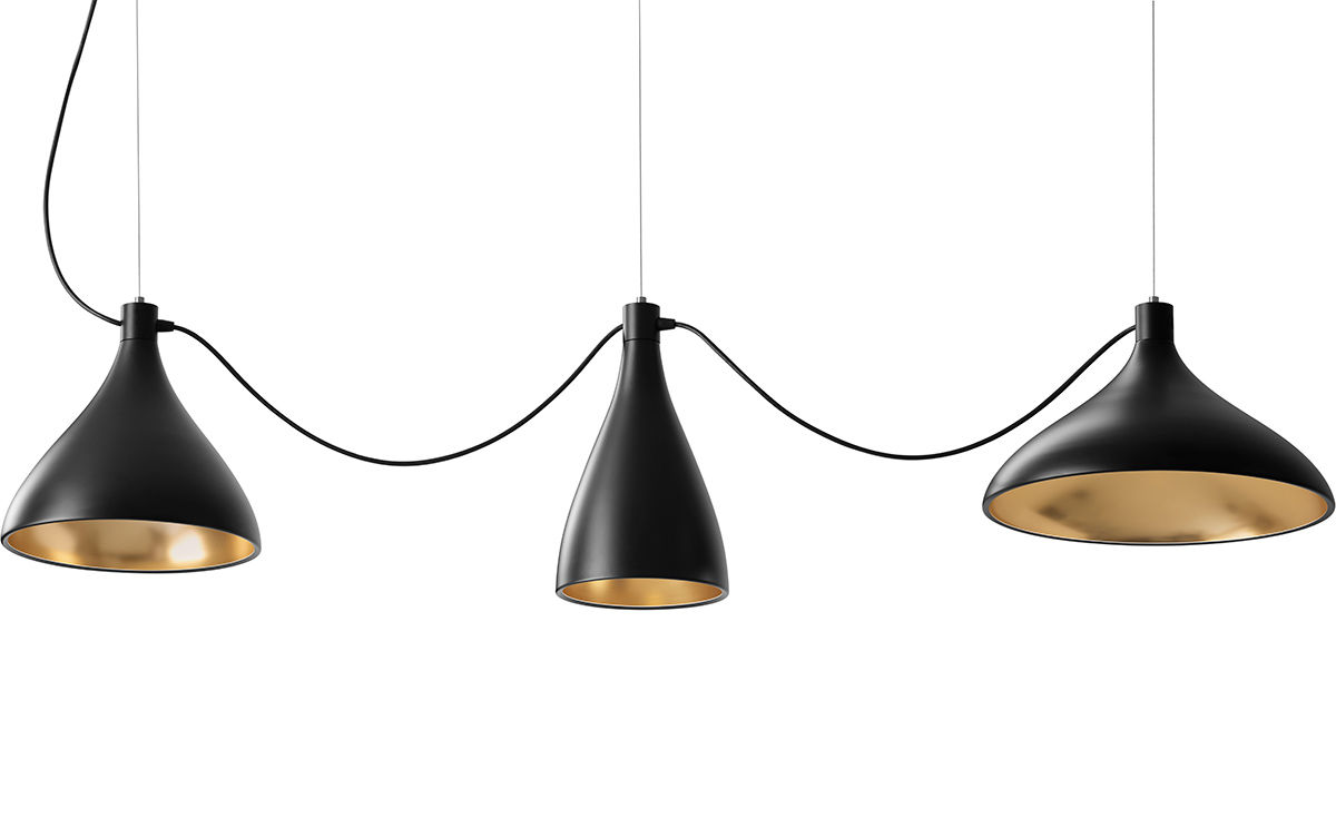 swell 3 string mixed pendant lamps