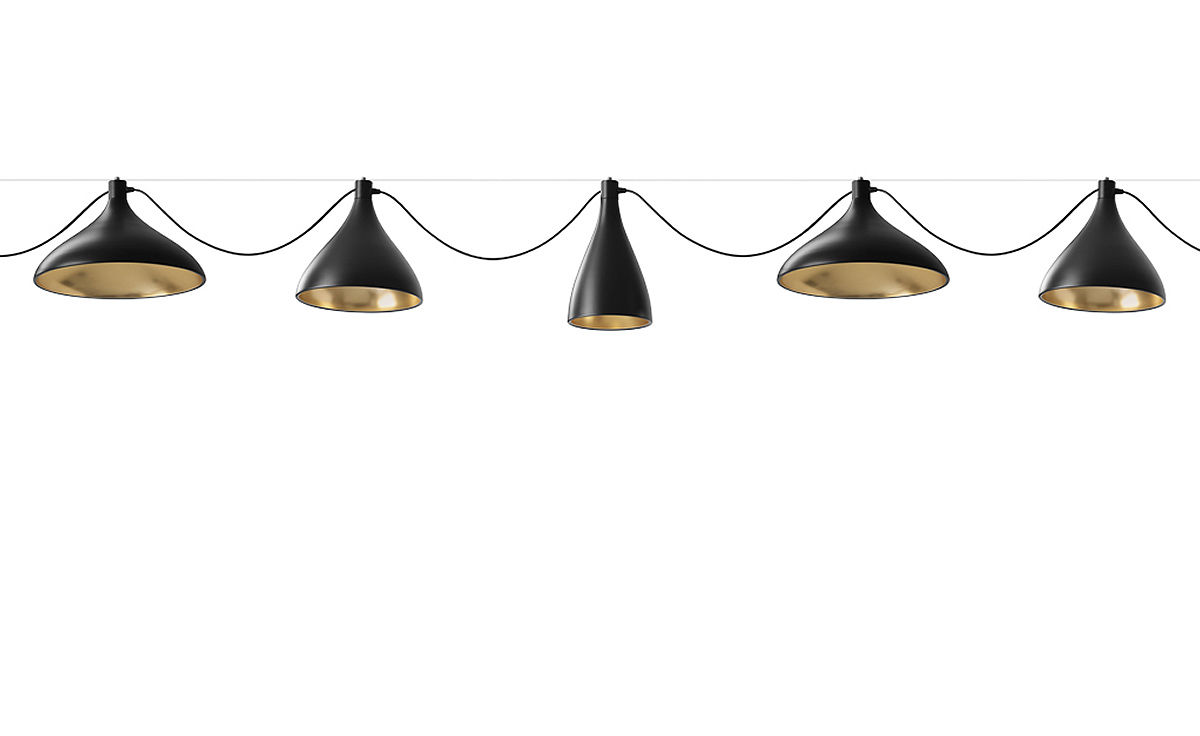 swell 3 string mixed pendant lamps